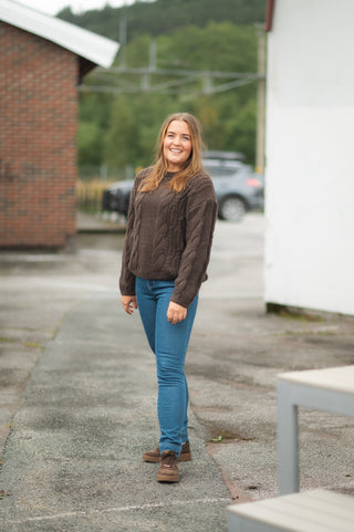 Careless Genser Maiken strikkegenser - Brun
