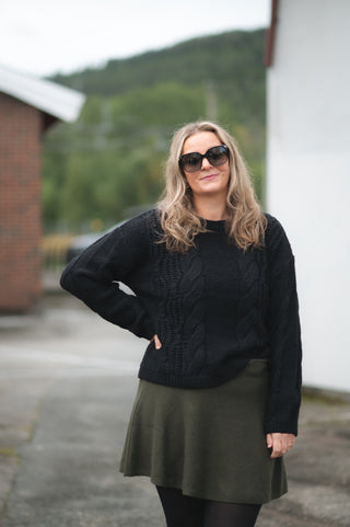 Careless Genser Maiken strikkegenser - Svart