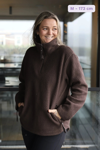 Careless Jakke Active pile fleece half-zip - Brun