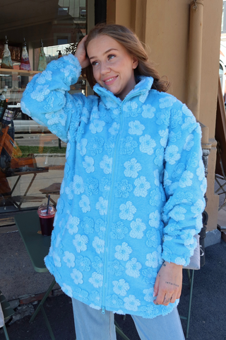 Careless Jakke Kimmy Fleece - Blå