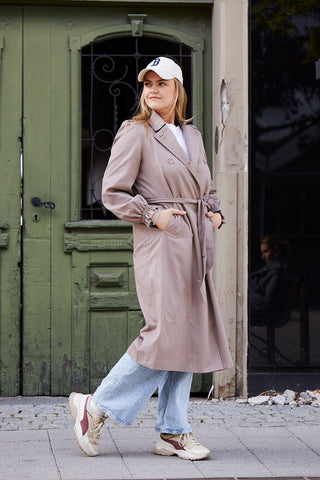 Careless Jakke Siri Trenchcoat - Taupe Grey