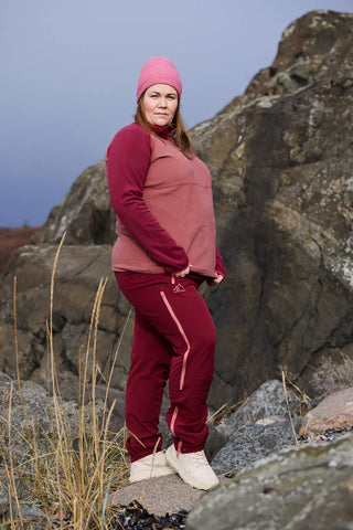 Careless Jakke Skjerva fleecejakke - Burgunder / rosa