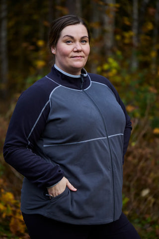 Careless Jakke Skjerva fleecejakke - Svart / grå