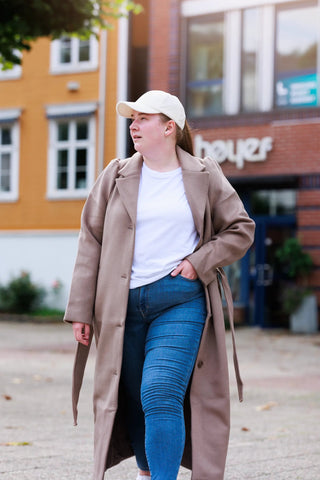 Careless Jakke Sophie Ullkåpe lang - Beige