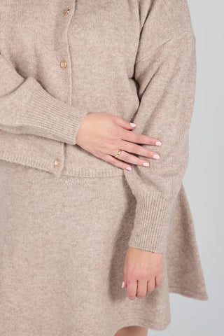 Careless Kathrine Strikk Cardigan - Beige