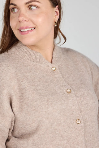 Careless Kathrine Strikk Cardigan - Beige