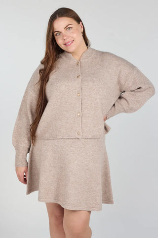 Careless Kathrine Strikk Cardigan - Beige