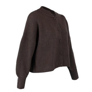 Careless Kathrine Strikk Cardigan - Mørk brun