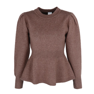 Careless Kathrine Strikk Peplum - Brun
