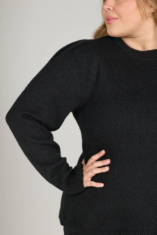 Careless Kathrine Strikk Peplum - Svart