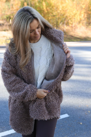 Careless Kourtney teddy fleecejakke - Beige