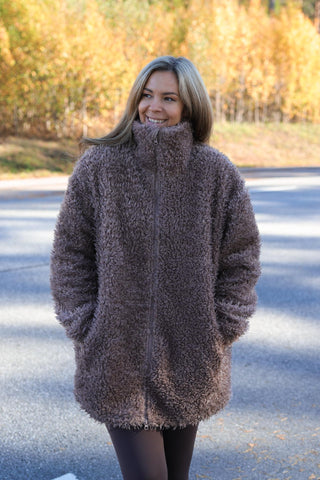 Careless Kourtney teddy fleecejakke - Beige