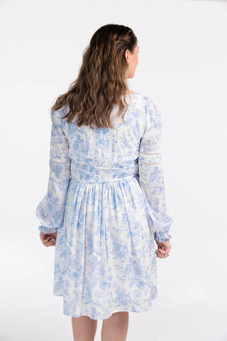 Careless Lina kjole - Blå / hvit