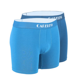 Careless Lukas Boksershorts long 2 pk - Blå mix