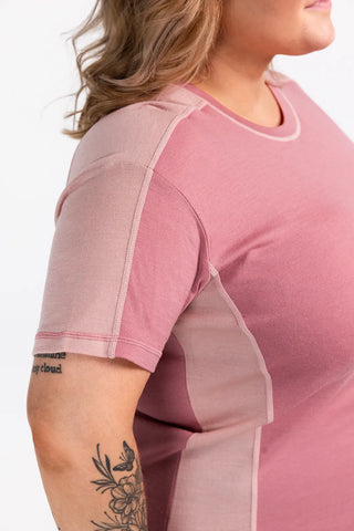 Careless Lygna merinoull t-skjorte - Rosa
