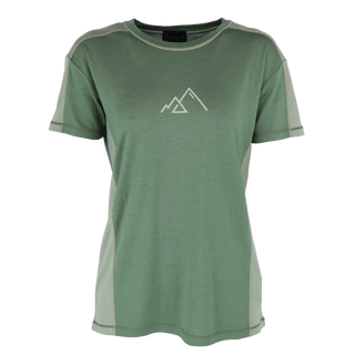 Careless Lynga wool t-shirt - Bronze Green / Oil Green
