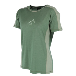 Careless Lynga wool t-shirt - Bronze Green / Oil Green