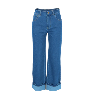 Careless Malin High Waist Mom Jeans - Mørk denimblå