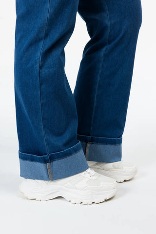 Careless Malin High Waist Mom Jeans regular - Mørk denimblå