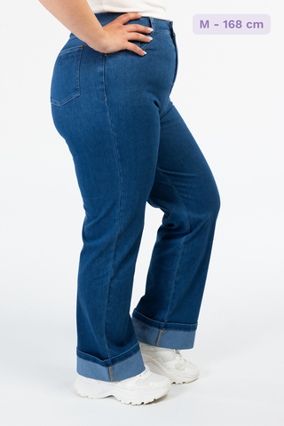 Careless Malin High Waist Mom Jeans regular - Mørk denimblå