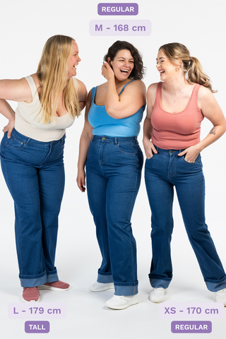 Careless Malin High Waist Mom Jeans regular - Mørk denimblå