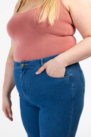 Careless Malin High Waist Mom Jeans tall - Mørk denimblå