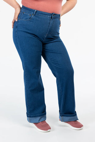 Careless Malin High Waist Mom Jeans tall - Mørk denimblå