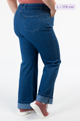 Careless Malin High Waist Mom Jeans tall - Mørk denimblå