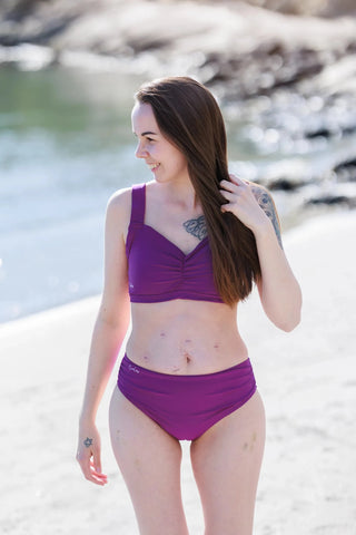 Careless Mid waist bikinitruse - Mørkelilla