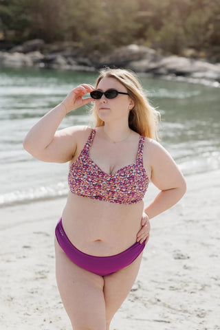 Careless Mid waist bikinitruse - Mørkelilla