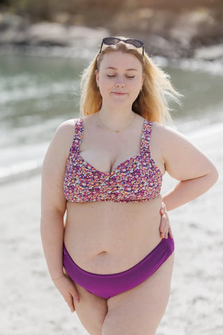 Careless Mid waist bikinitruse - Mørkelilla