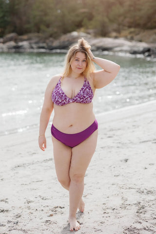 Careless Mid waist bikinitruse - Mørkelilla