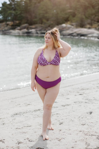 Careless Mid waist bikinitruse - Mørkelilla