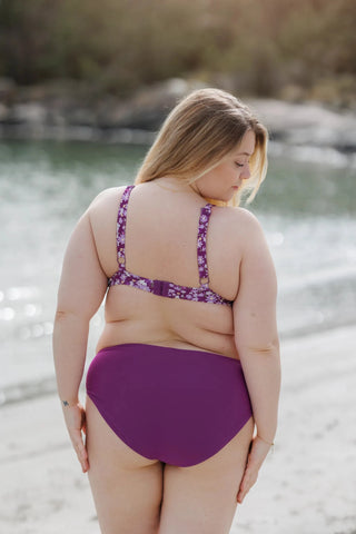 Careless Mid waist bikinitruse - Mørkelilla
