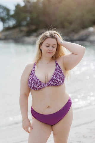 Careless Mid waist bikinitruse - Mørkelilla