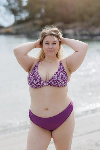Careless Mid waist bikinitruse - Mørkelilla