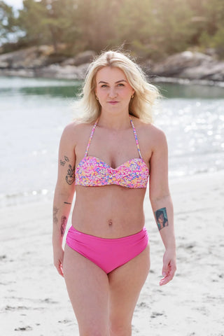 Careless Mid waist bikinitruse - Mørkerosa