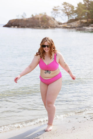 Careless Mid waist bikinitruse - Mørkerosa