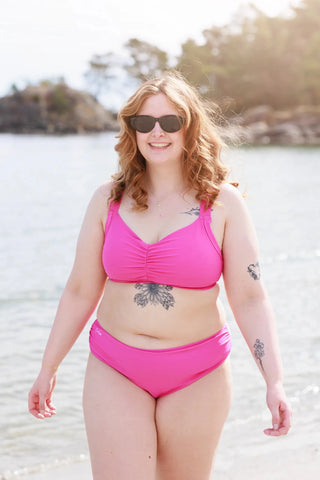 Careless Mid waist bikinitruse - Mørkerosa