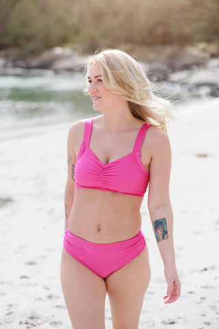 Careless Mid waist bikinitruse - Mørkerosa