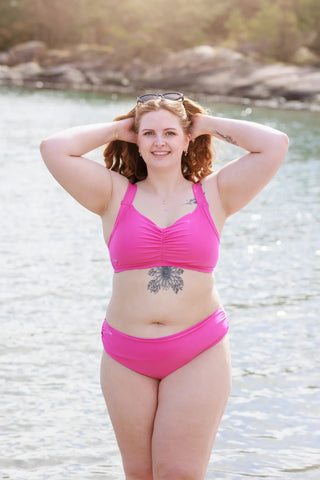 Careless Mid waist bikinitruse - Mørkerosa