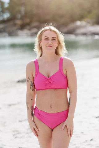 Careless Mid waist bikinitruse - Mørkerosa