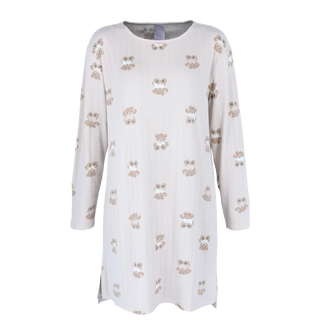 Careless Mona langermet nattkjole - Beige / teddy