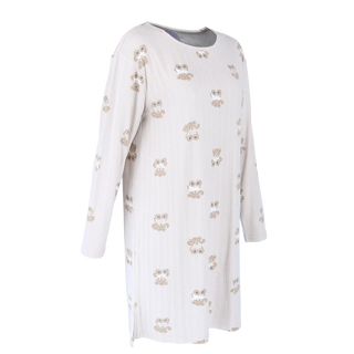 Careless Mona langermet nattkjole - Beige / teddy