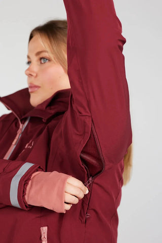 Careless Mylla 2 Layer Shell Jacket - Burgunder