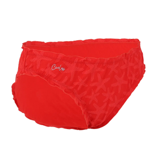 Careless Ruffles bikinitruse - Tekstur Flame Scarlet