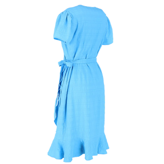 Careless Silja tekstur kjole - Blå