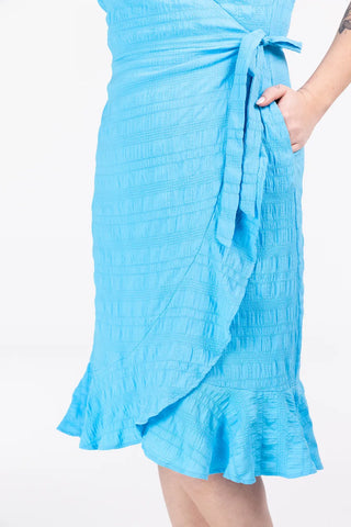 Careless Silja tekstur kjole - Blå