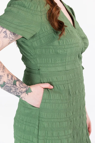 Careless Silja tekstur kjole - Grønn