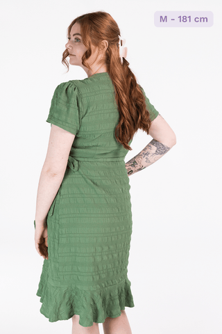 Careless Silja tekstur kjole - Grønn